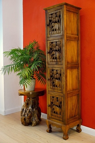 Hochschrank akazie massivholz - hochschrank,